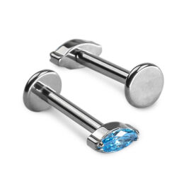 LABRET Z KRYSZTAŁOWĄ ŁEZKĄ - Niebieski