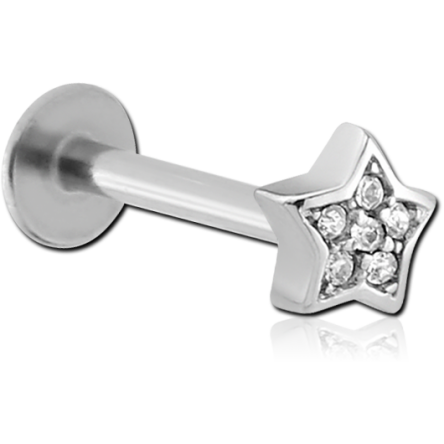 Labret gwiazdka z cyrkoniami - srebrny 1.2 - 10.0
