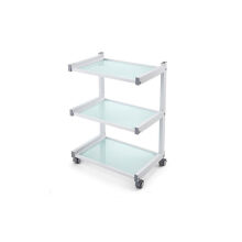 Stolik mobilny z 3 półkami HIGH-CLASS White do salonu kosmetycznego. - 2