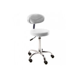 TWIST White taboret obrotowy z oparciem
