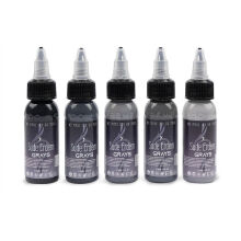 Xtreme Ink - farba do tatuażu - Suede Erdem Grays SET - 5X30ML - 2