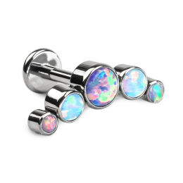 LABRET CLUSTER - Biały/różowy opal