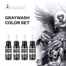 Xtreme Ink - farba do tatuażu - Graywash Set - 4X120ML