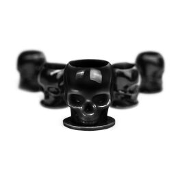 Plastikowe kubeczki na tusz - CZASZKI (12 MM) - 200 szt. Czarne